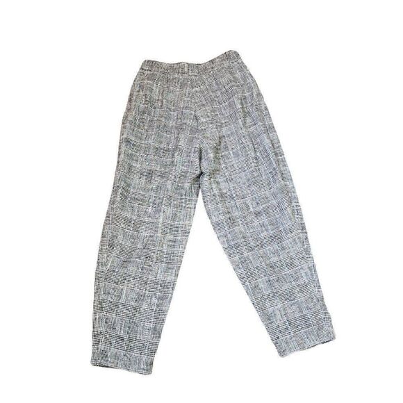 Vintage 80s Tapered Leg Dress Pants Womens Size 6 Gray Black Glen Check Baggy - Picture 4 of 8
